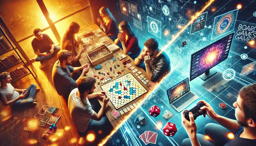 🎲 Comparativa de juegos de mesa vs. juegos online