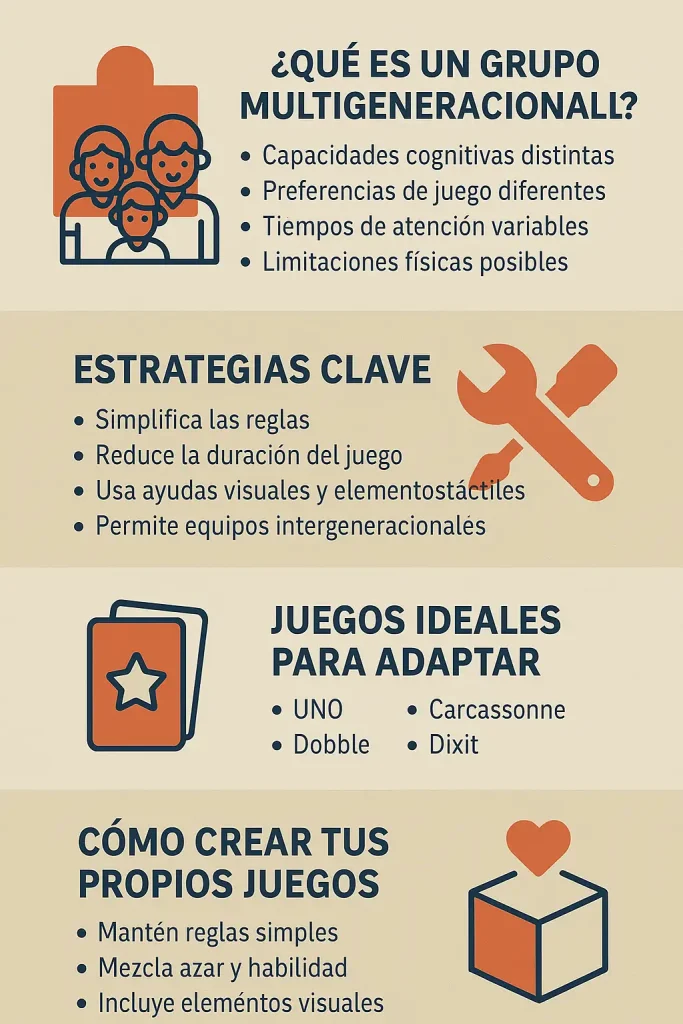 🧩 Cómo adaptar juegos de mesa para grupos multigeneracionales